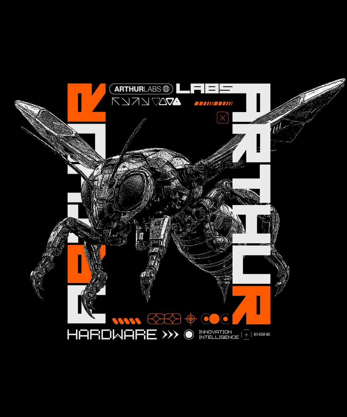 Arthur Labs hardware tee print artwork, design two