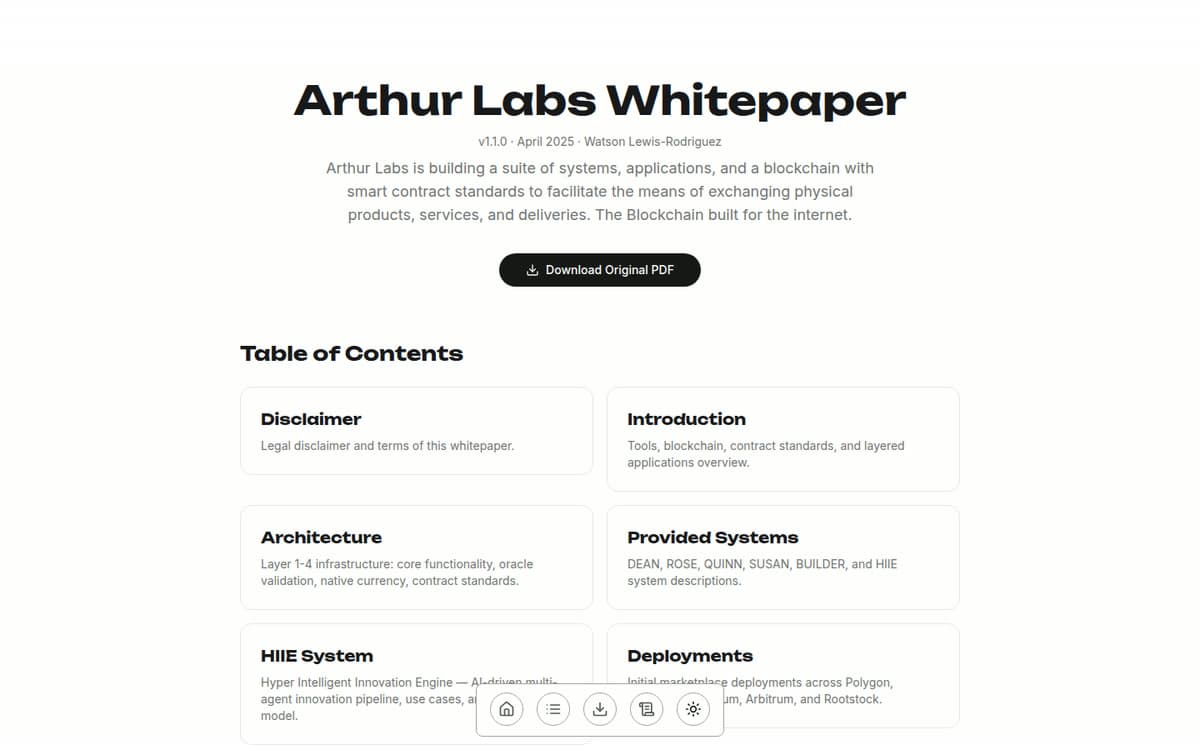 Arthur Labs Whitepaper
